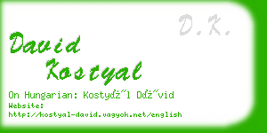 david kostyal business card